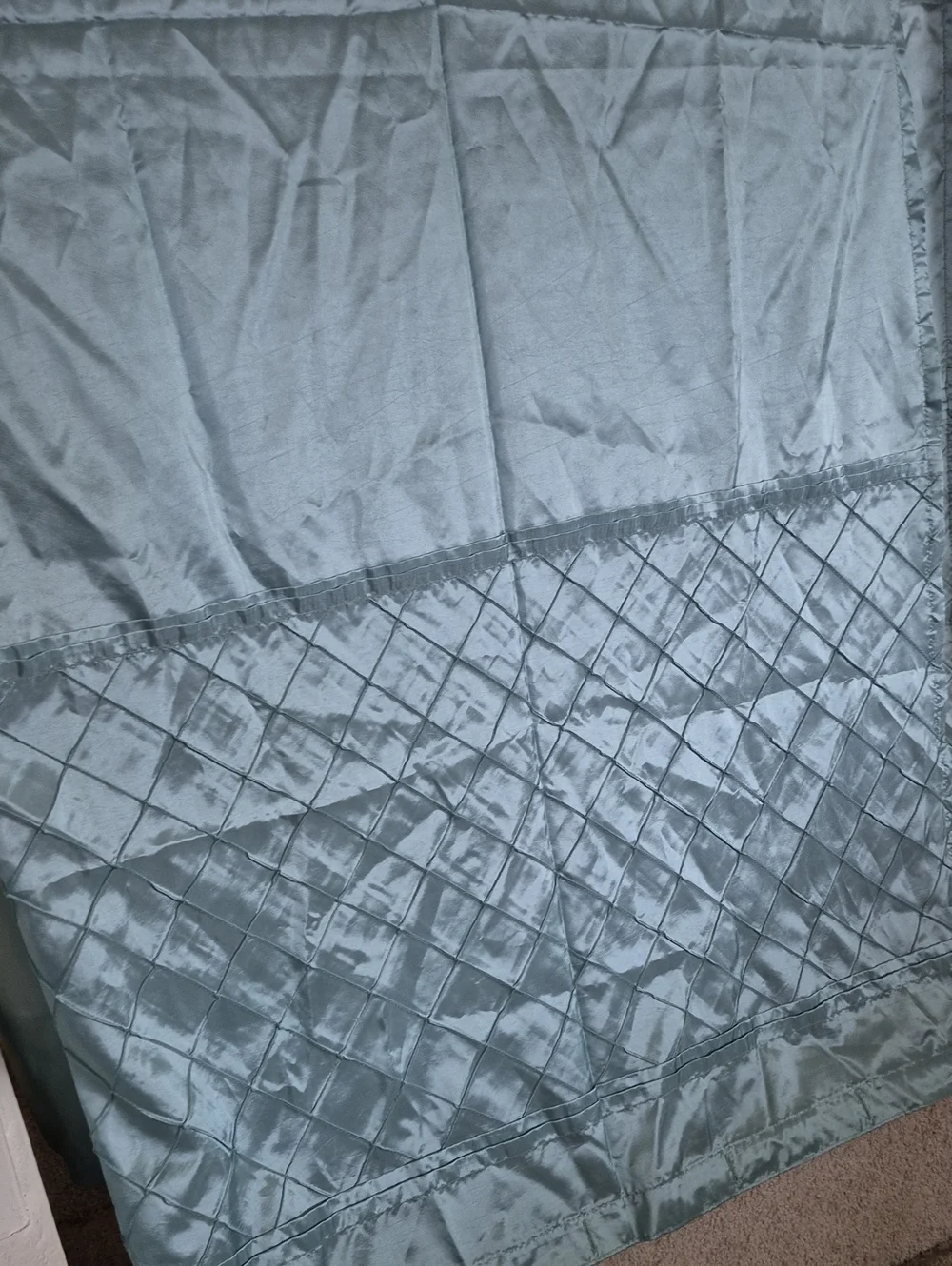 Seafoam Blue Silky Shower Curtain 68x72